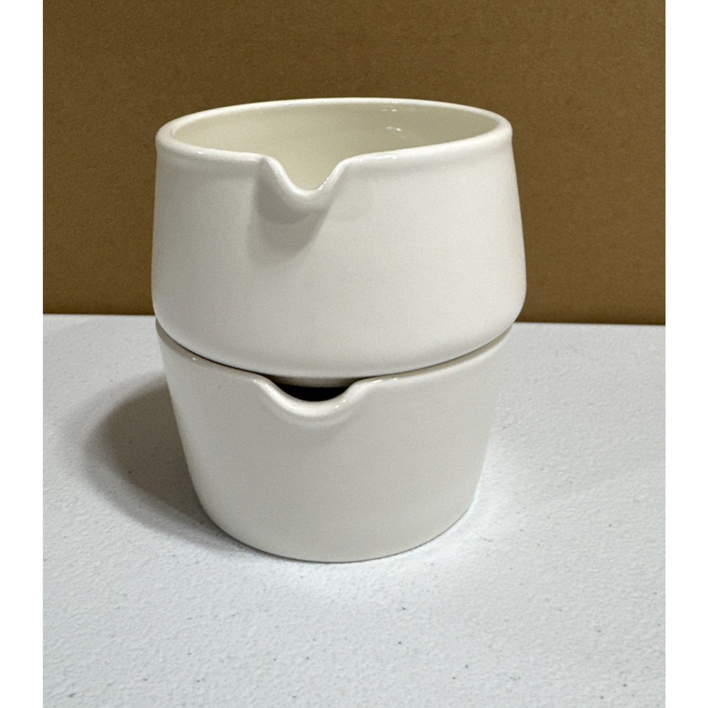 Starbucks Sugar and Creamer Set Stackable White Ceramic 6fl oz/180ml Farmhouse